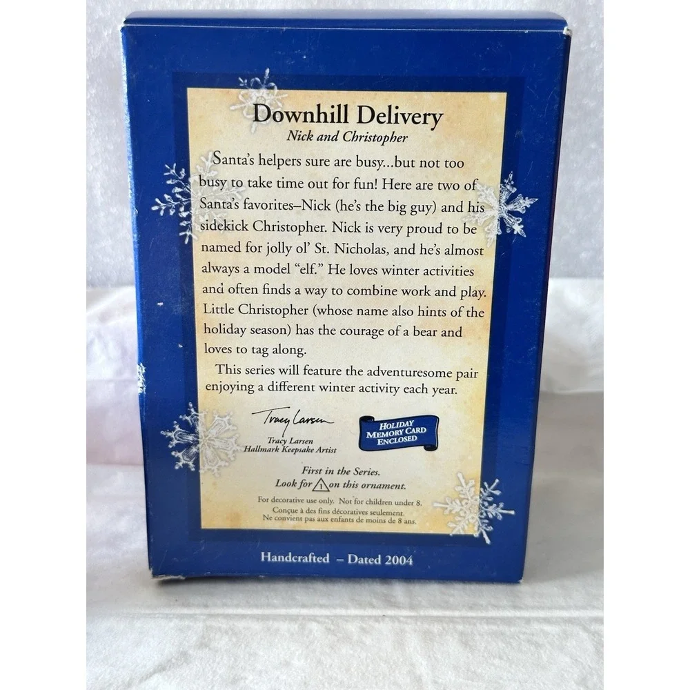 Hallmark KEEPSAKE Ornament #1 Downhill Delivery‎ Nick & Christopher 2004
